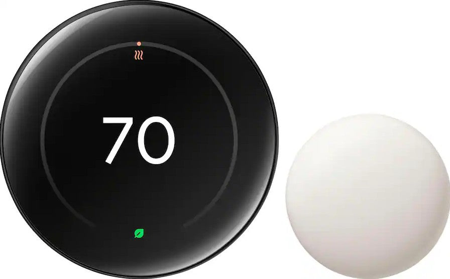 Nest Thermostat 4th gen + Nest Temp Sensor 2nd gen Polished Obsidian